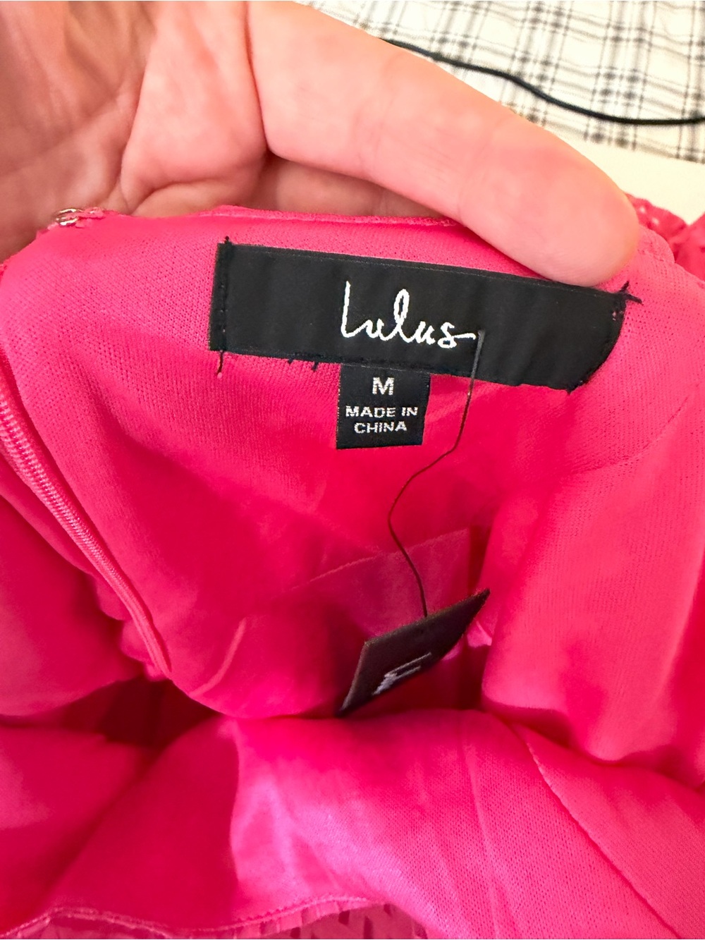 Lulus Definitely Stunning Hot Pink Barbie Core Gingham Burnout Midi Dress NWT M - Picture 13 of 16